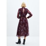 MNG Women's Red Maroon Paisley Long Sleeve Mockneck Cocktail Maxi Dress Size 6 Photo 9