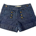 Anthropologie Daughters of the Liberation Denim Shorts Gold Button Detail Size 4 Photo 0