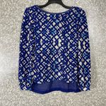 Patterson J Kincaid (PJK) Women's Blue Leather Trim Blouse Photo 0