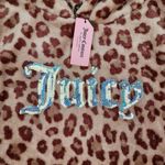 Juicy Couture  Sequins Fleece Hoodie Leopard Sherpa Tunic Animal Print Top L/XL Photo 5