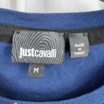 Just Cavalli  Womens Top Medium Blue Paisley Tee Cotton Photo 3