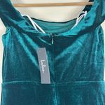 Lulus NWT  Essence Dress Womens S Green Velvet Off Shoulder Party Glam Birthday Photo 4