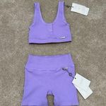 Bombshell sportswear Purple Sports Bra and Shorts Set! Photo 0