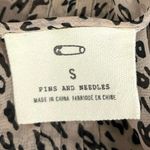 Urban Outfitters Pins & Needles Beige Leopard Long Sleeve Button Up Shirt Top S Photo 2