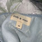 Cloth & Stone Light Blue Faded Chambray Aztec 1/4 Button Tank Top M Photo 7