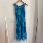 Studio I Studio 1 Blue Sleeveless Mermaid Chiffon Midi Dress Size 10 Photo 1