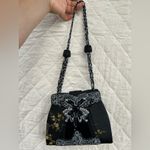 Vintage Rare Elegant Black Beaded Women's Bag 90s Photo 2