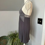 Victoria's Secret Victoria’s Secret Gray Lace and‎ Jersey Chemise Slip Dress w/ Racer Back Small Photo 2