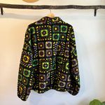 BDG  Granny Square Afghan Quilt Fleece Plush Pullover 1/4 Zip Sweater Size Large Photo 9