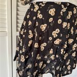 Brandy Melville Black Floral Flowy Buttoned Up Skirt Photo 2