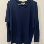 Navy Blue Long Sleeve Fleece Top Size L by Perfect Peach Size L Photo 0