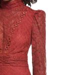 Saylor Celia Puff Shoulder Lace Mini Dress Russet Orange Size XS Photo 3