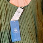 Cupshe  Olive Green One Piece Swimsuit Ribbed Halter‎ Cutout Back Size L Photo 2