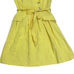 Liz Claiborne Vintage  Yellow Belted Shirt Dress‎ Midi Career Workwear Chic SZ 12 Photo 6