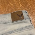American Eagle Outfitters Light Blue Ripped Jean Shorts hi rise shorties size 2 Photo 5