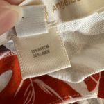 White Tropical Leaf Print Button Front Midi Dress Linen Small Boho Resortwear Photo 8