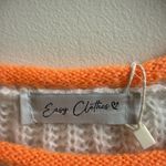 NWT Easy Clothes Ecru And Orange Ricky Knit Sweater One Size Size L Photo 4