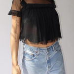 ZARA Black chiffon  ruffle blouse Photo 0