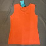 Ming Wang ‎ Sleeveless Tank Orange NWT Acryclic XS Knit Scoop Neck Side Slits Photo 1