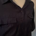 Urban Outfitters Cute Navy Long Flowy Short Sleeve Blouse Top Photo 5