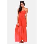 Lulus 💕💕 Pleats Don't Leave Red Coral Maxi Dress Photo 1