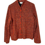 Kathleen Sommers Mohair Wool Blend‎ Spice Orange Cardigan Sweater Small Red Photo 0