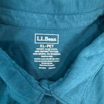 L. L. Bean teal collared button down knit top long sleeve women XL petite R30 Blue Size undefined Photo 1