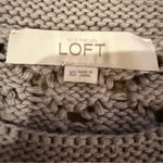 Loft Ann Taylor  Gray‎ Open Chunky Knit Short Sleeve Pullover Sweater Sz XS Photo 2