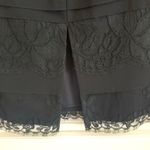 DKNY Black Wool Tiered Pencil Skirt Lace Overlay Size 10 Lined Cocktail Career Photo 3