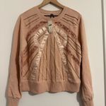 Anthropologie NWT Beaded Bow Dusty Blush Sweater Photo 2
