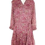 Rose + Olive  Dress Size Small Paisley 3/4 Sleeve Tie Waist Chiffon Ruffle Hem Photo 1