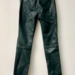 Tory Burch  Leather Mid Rise Slim Straight Leg Trouser Pant Green Women's Size 2 Photo 4