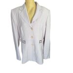Vertigo Paris  (Made In France) Lilac Wool‎ Blend Silver Belted Blazer Size 14 Photo 3