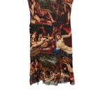 Pretty Little Thing  Renaissance Print Mesh Ruched Mini Dress Bodycon Sexy Size 8 Photo 11