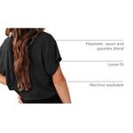 NWT UNCLECAT Womens Black Cropped Crew Neck Basic Tee XS Photo 2