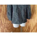 Ann Taylor  Jacket Snap Blazer Lined Thick Wool Tweed Checkered Black M NWT Photo 3