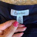 Calvin Klein  Long Pullover‎ Sweater. Size Medium. Navy w/shirt trim. Photo 3