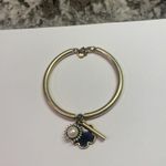 Ann Taylor Costume Gold Tone Charm Bracelet Signed Faux Pearl Rhinestone Enamel Photo 3