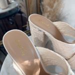 Qupid  Natural Jute Criss-Cross Strap Block Heels Mule Shoes Sandals Size 8.5 Photo 6