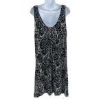 Lands' End 2/$30 Portocruz Swim Cover Up Sleeveless Dress Pockets Black White Print XL Photo 1