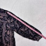 Lucky Brand Top Blue Pink Floral Pin-tucked Front Boho 3/4 sleeve shirt size M Photo 9