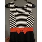 Flashing Lights Black White Pink Bow Sleeveless Dress Size Medium Photo 2