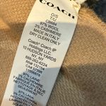 Coach Signature Twill Fringe Two Tone Logo Wool Cashmere Scarf Tan Nude NWT Photo 5