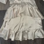 Altar'd State Altar’s State Gold Satin Ruffled Dress - Size Small Photo 2