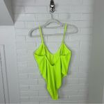Good American  Always Sunny One Piece Ribbed Swimsuit in Electric Lime/Yellow Photo 8
