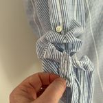 J.Crew Light Blue & White Striped Cotton Blouse sz 4 Photo 4