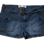 Route 66 Denim Jean Shorts Women's Belted Blue Juniors Size 14 Cute Summer Hot Photo 0