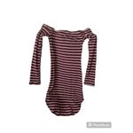 G by Guess ✨ striped burgundy off the shoulder long sleeve dress✨ Photo 2