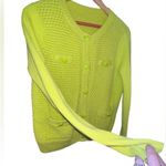 CAbi  Lime Green button front Women's cardigan Sweater measurements in pictures Photo 1