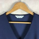 ESTELLE Deep Purple Structured Crepe Faux Wrap Sheath Dress SMALL Photo 4